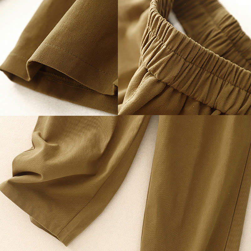 Cotton-Blend Straight-Leg Daily Grounding Trousers