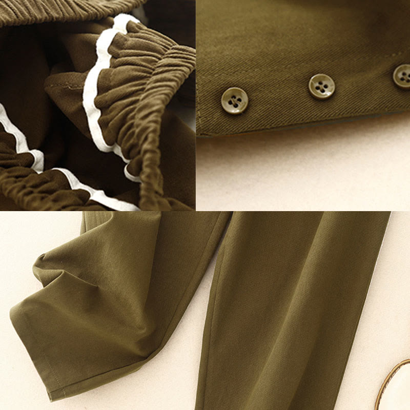 Cotton-Blend Straight-Leg Daily Grounding Trousers