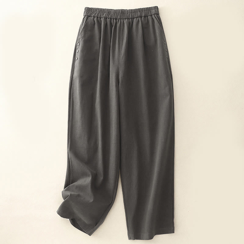 Cotton-Blend Straight-Leg Daily Grounding Trousers
