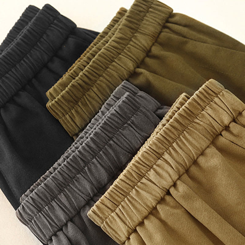Cotton-Blend Straight-Leg Daily Grounding Trousers