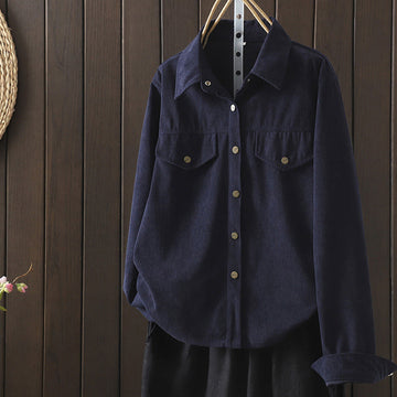 Tactile Cotton Corduroy Minimalist Commute Shirt