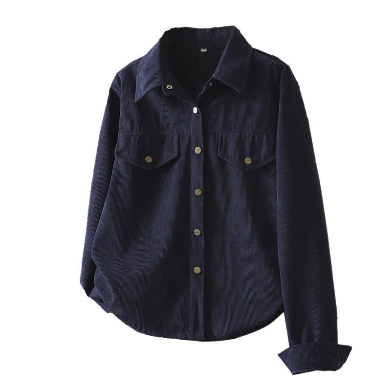 Tactile Cotton Corduroy Minimalist Commute Shirt