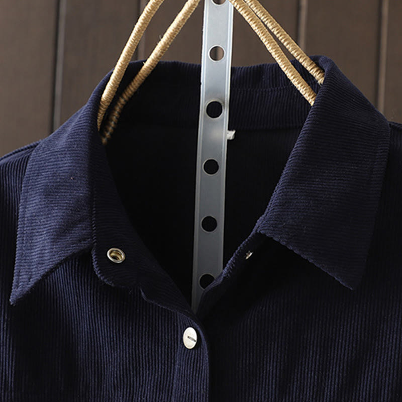 Tactile Cotton Corduroy Minimalist Commute Shirt