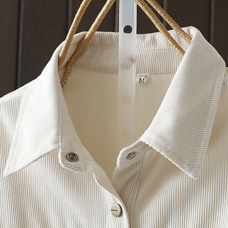 Tactile Cotton Corduroy Minimalist Commute Shirt