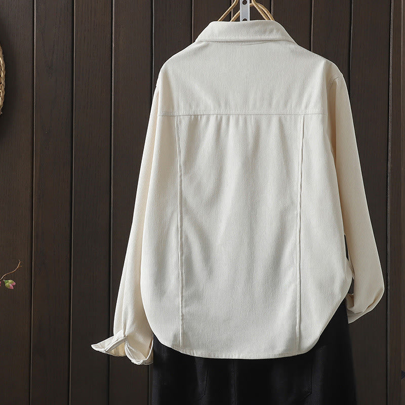 Tactile Cotton Corduroy Minimalist Commute Shirt