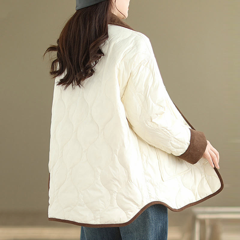 Breathable Cotton Lapel Long Sleeve Jacket with Functional Pockets