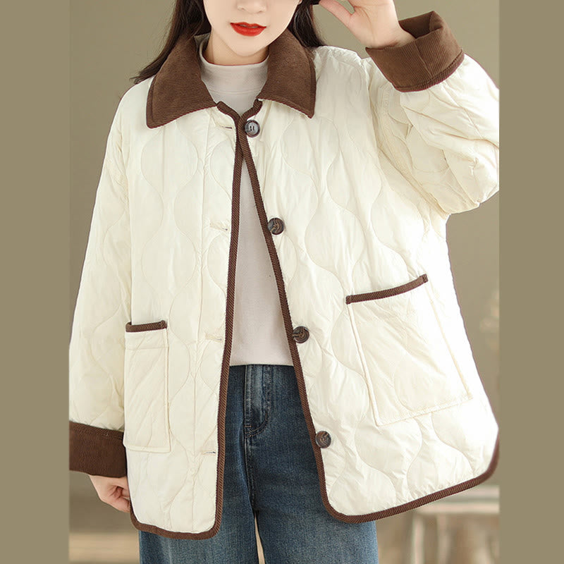 Breathable Cotton Lapel Long Sleeve Jacket with Functional Pockets