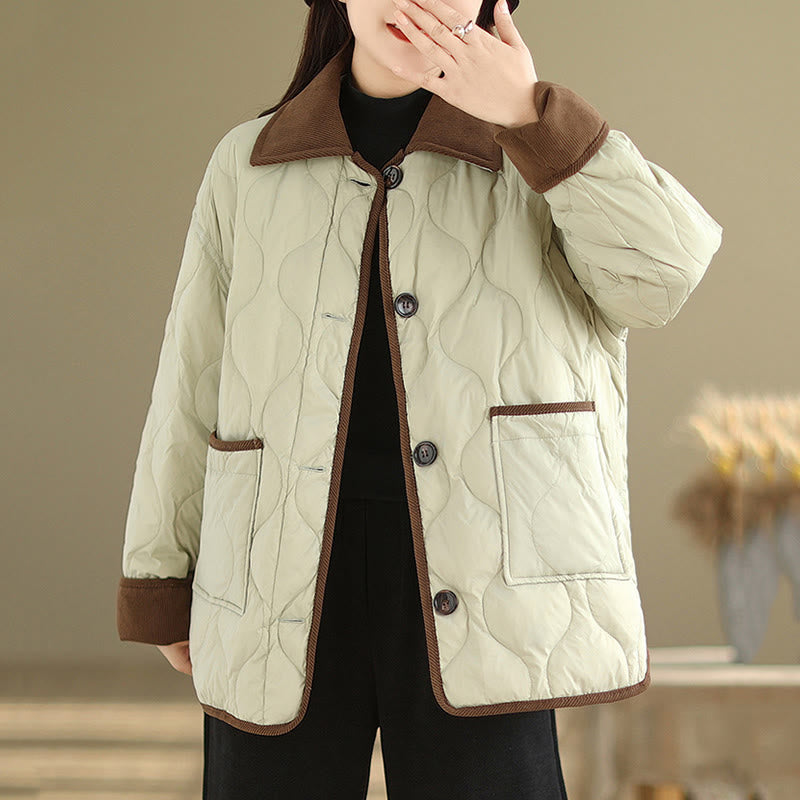 Breathable Cotton Lapel Long Sleeve Jacket with Functional Pockets