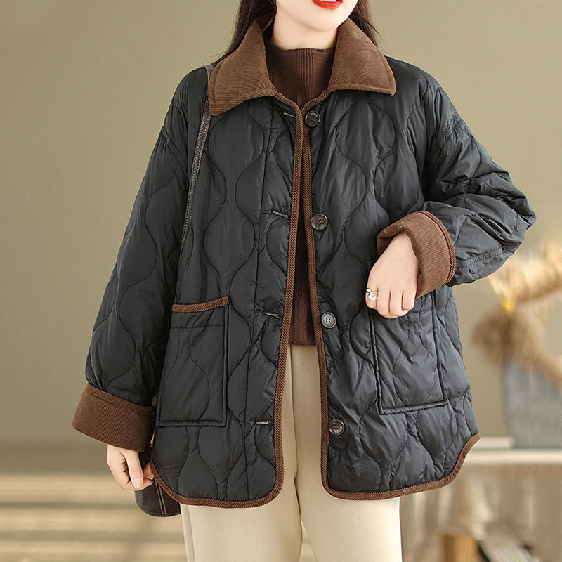 Breathable Cotton Lapel Long Sleeve Jacket with Functional Pockets