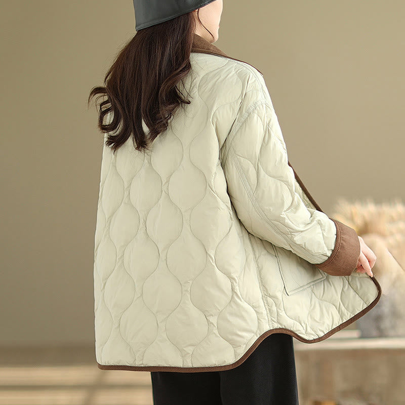 Breathable Cotton Lapel Long Sleeve Jacket with Functional Pockets
