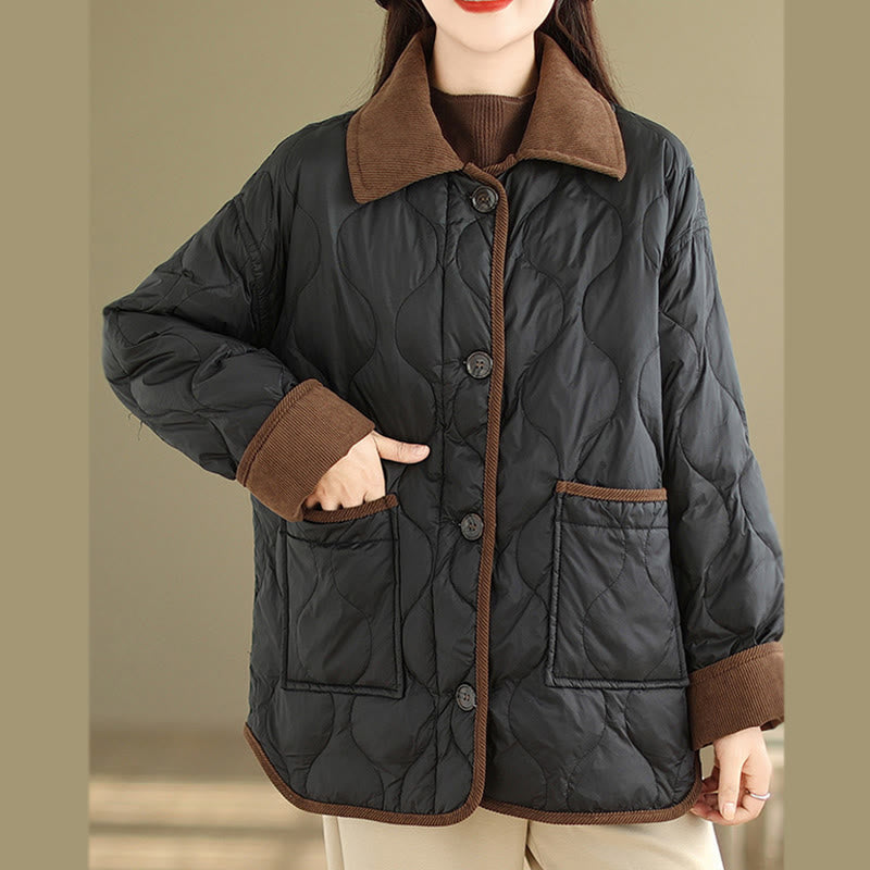 Breathable Cotton Lapel Long Sleeve Jacket with Functional Pockets