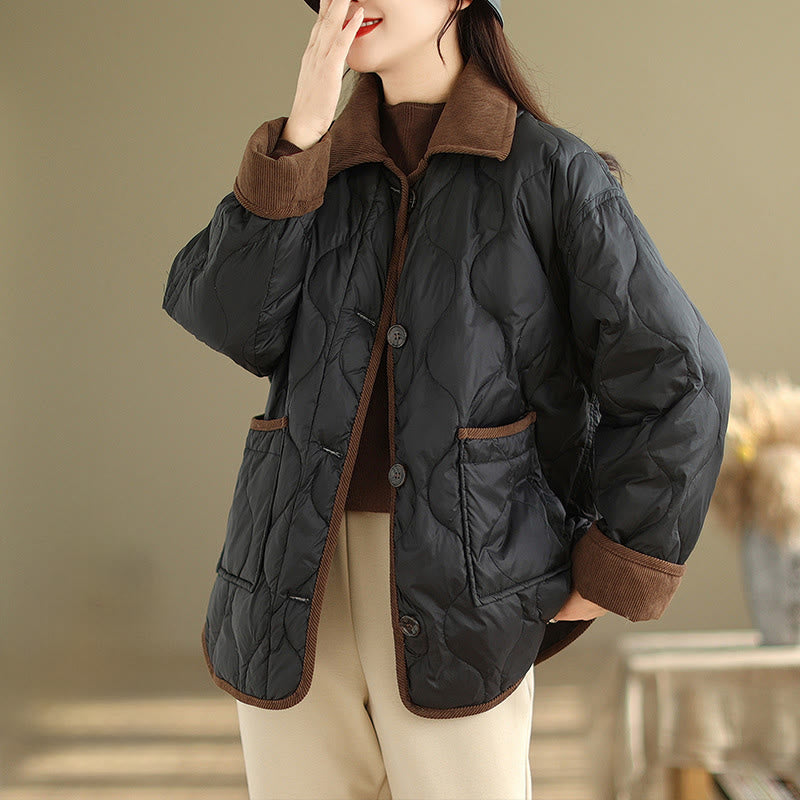 Breathable Cotton Lapel Long Sleeve Jacket with Functional Pockets