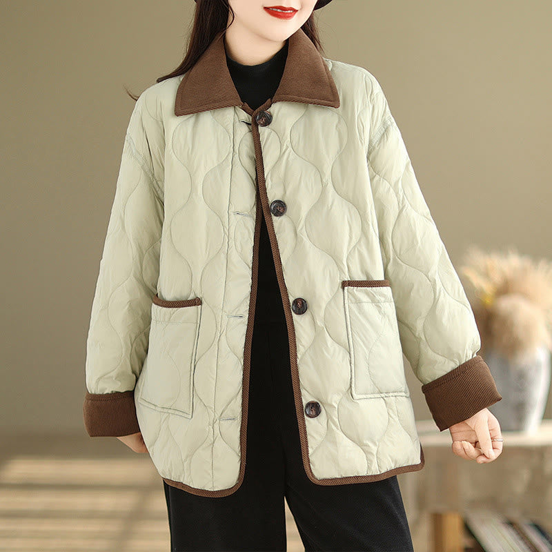 Breathable Cotton Lapel Long Sleeve Jacket with Functional Pockets