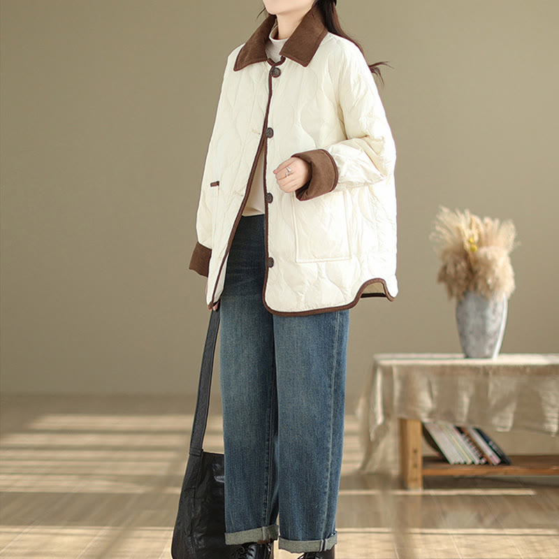 Breathable Cotton Lapel Long Sleeve Jacket with Functional Pockets