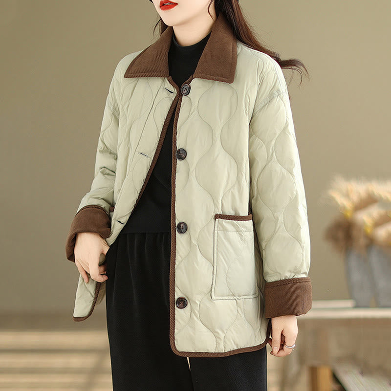 Breathable Cotton Lapel Long Sleeve Jacket with Functional Pockets