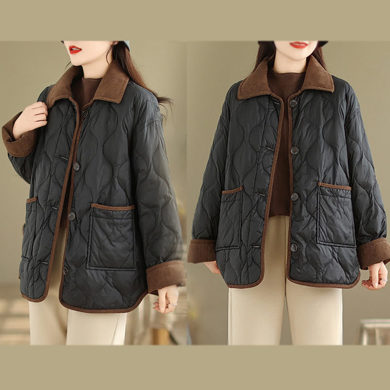Breathable Cotton Lapel Long Sleeve Jacket with Functional Pockets