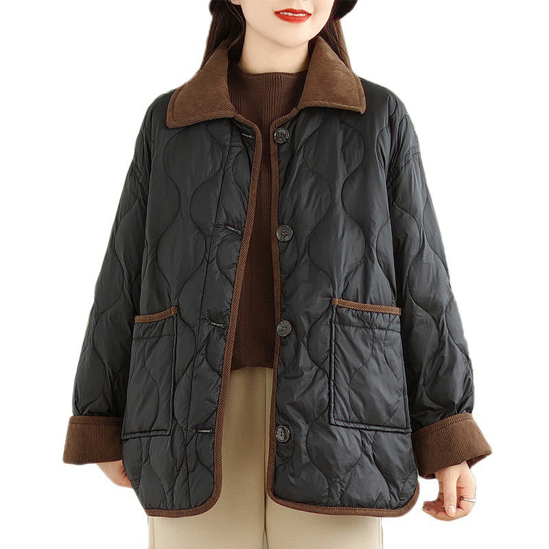 Breathable Cotton Lapel Long Sleeve Jacket with Functional Pockets