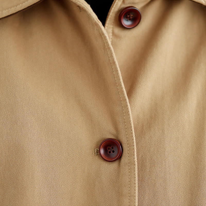 Quilted Cotton Lapel Jacket with Functional Pockets for Mindful Layering