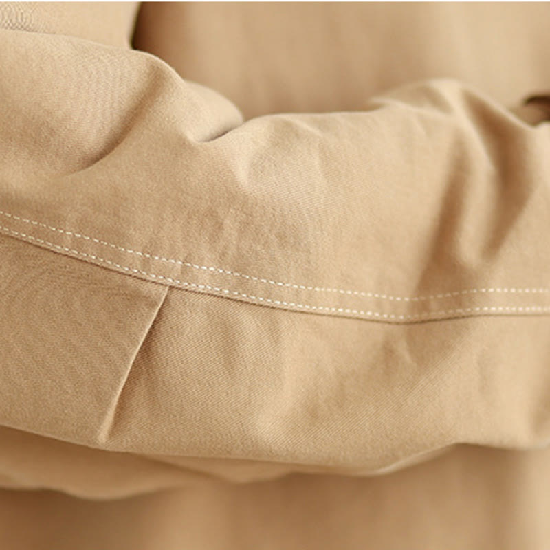 Quilted Cotton Lapel Jacket with Functional Pockets for Mindful Layering