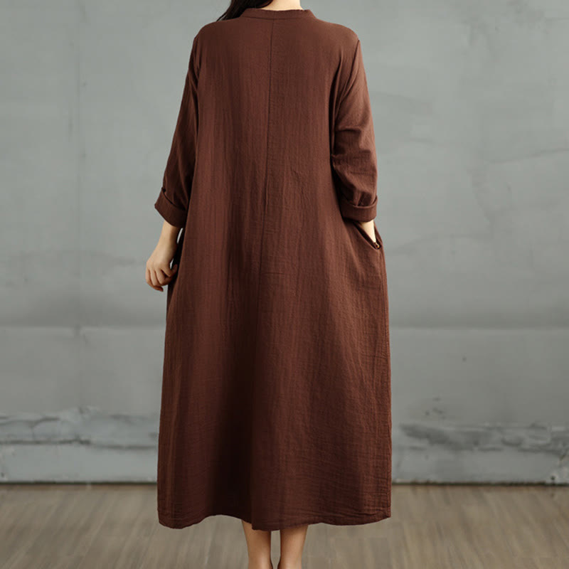Tactile Cotton Double-Layer Relaxed Mindful Midi Dress