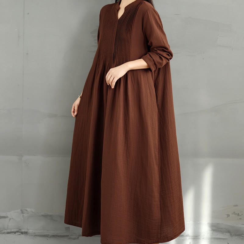 Tactile Cotton Double-Layer Relaxed Mindful Midi Dress