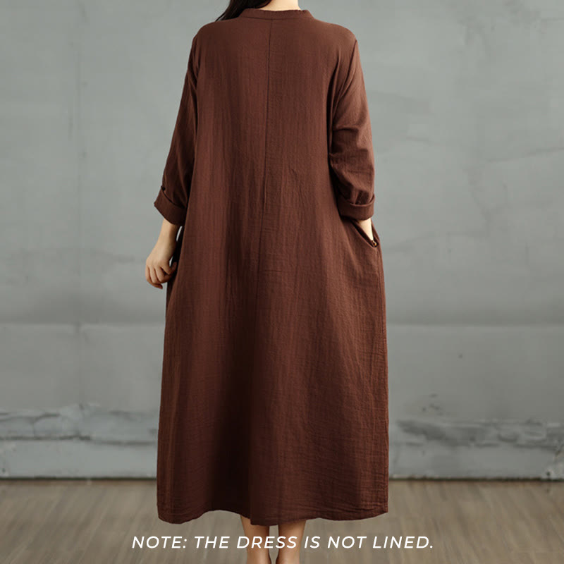 Tactile Cotton Double-Layer Relaxed Mindful Midi Dress