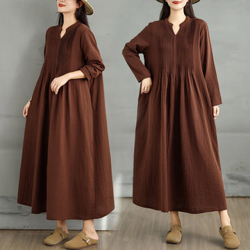 Tactile Cotton Double-Layer Relaxed Mindful Midi Dress