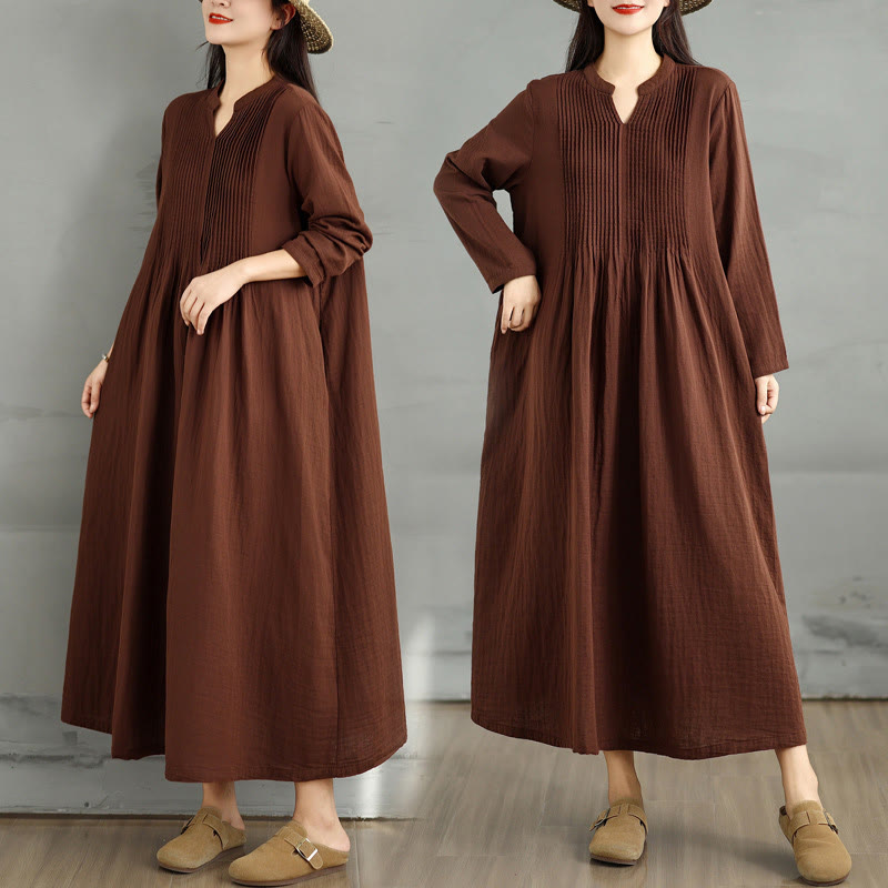 Tactile Cotton Double-Layer Relaxed Mindful Midi Dress
