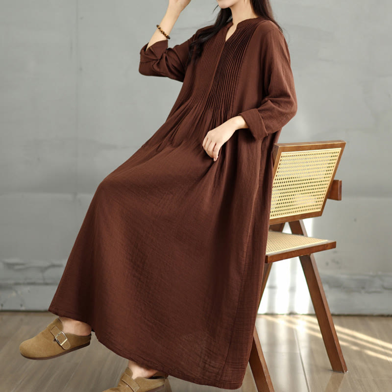 Tactile Cotton Double-Layer Relaxed Mindful Midi Dress