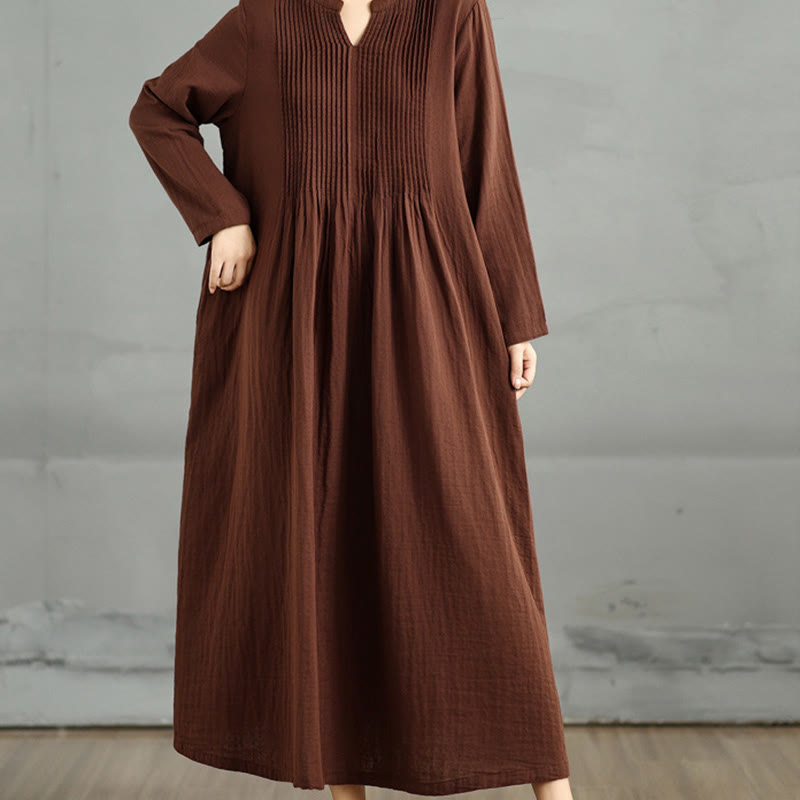 Tactile Cotton Double-Layer Relaxed Mindful Midi Dress