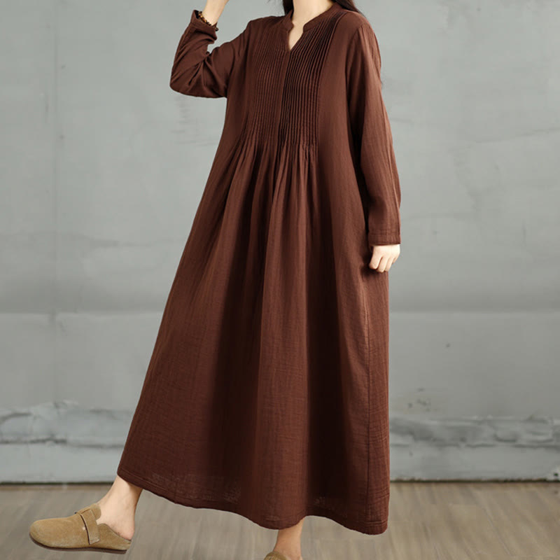 Tactile Cotton Double-Layer Relaxed Mindful Midi Dress
