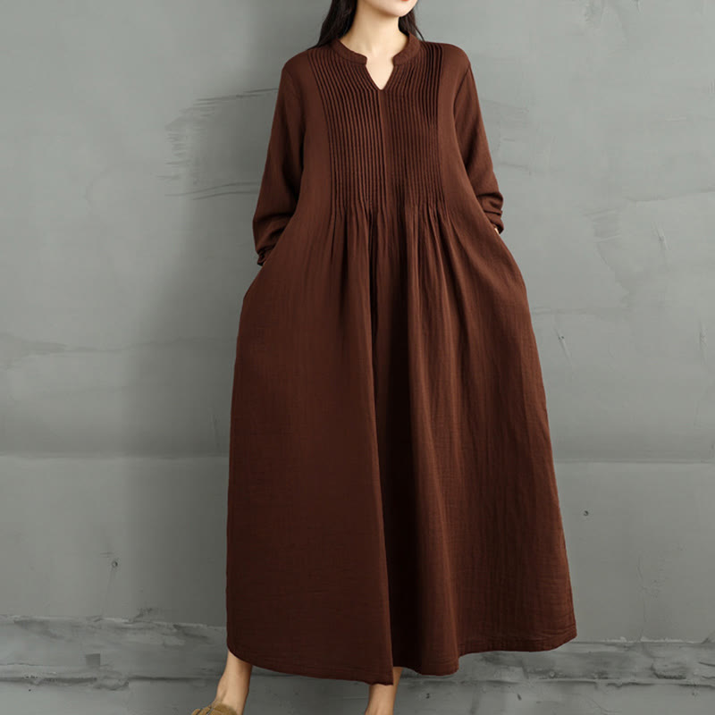 Tactile Cotton Double-Layer Relaxed Mindful Midi Dress