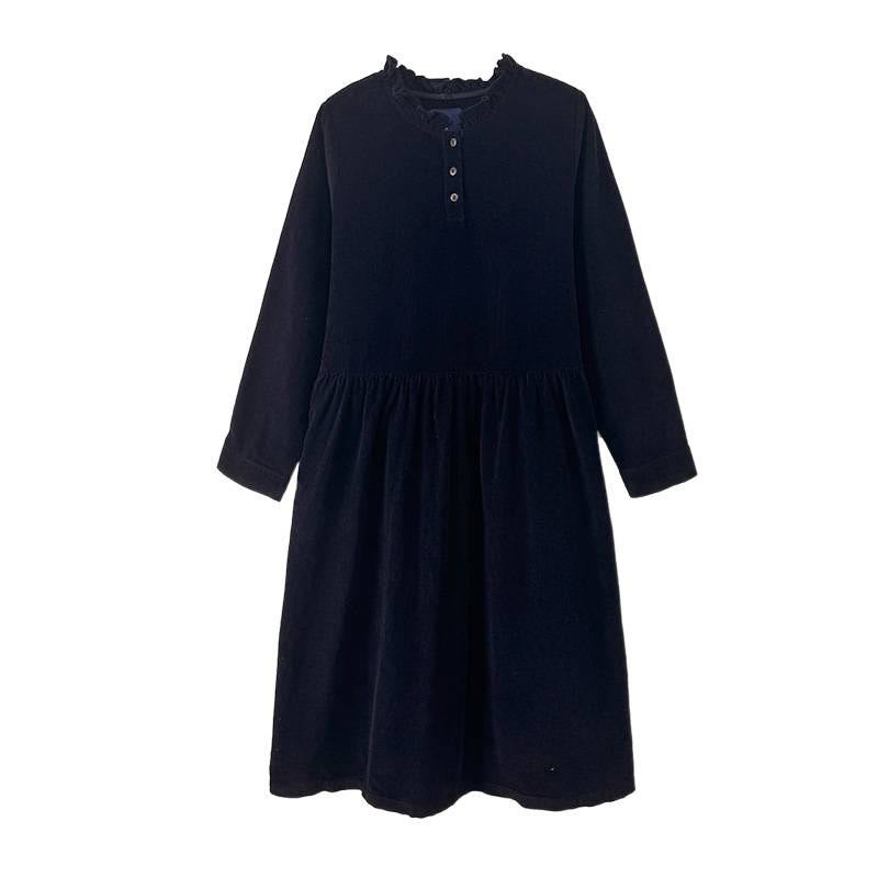 Tactile Cotton Corduroy Relaxed Autumnal Midi Dress