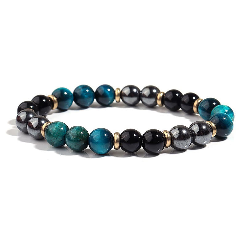 Natural Blue Tiger Eye Beads Balance Bracelet