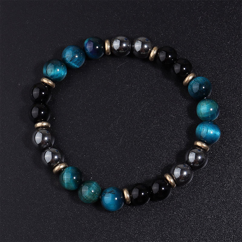 Natural Blue Tiger Eye Beads Balance Bracelet