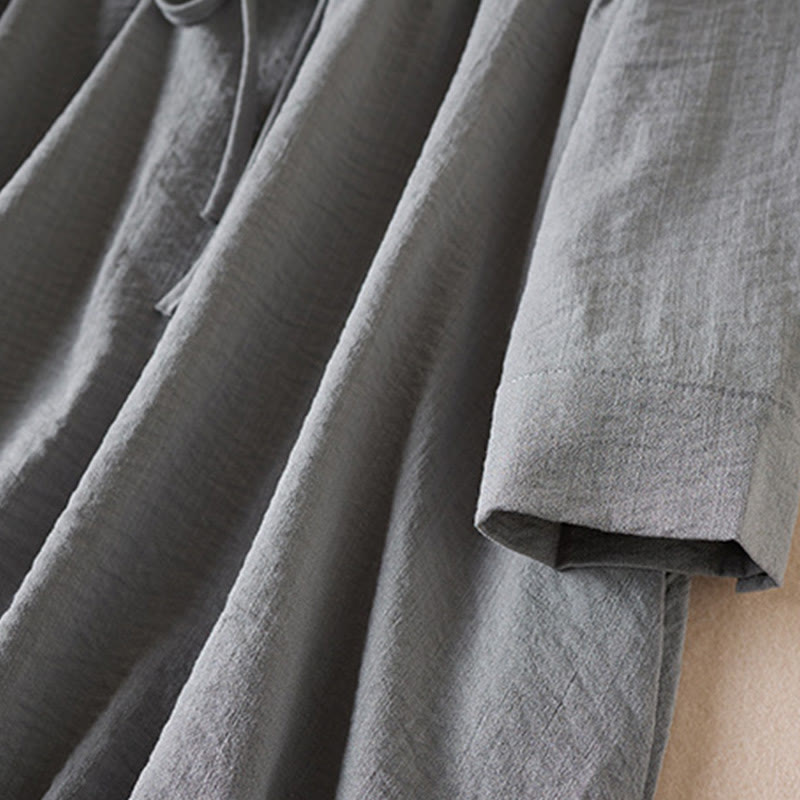 Tactile Cotton Blend Long Sleeve Mindful Midi Dress