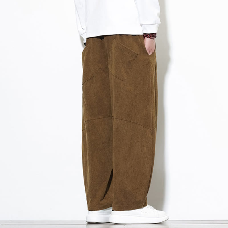 Tactile Cotton Corduroy Tapered Meditation Harem Pants