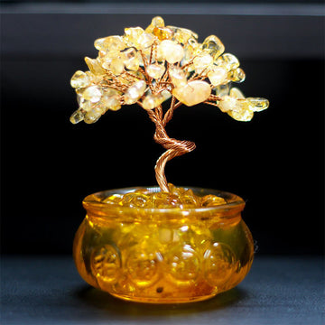 Various Crystal Citrine Amethyst Pink Crystal Tree Prosperity Home Decoration