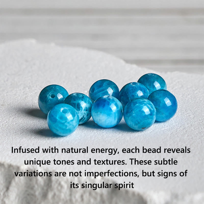 Natural Apatite & 925 Sterling Silver Lotus Charm Creativity Bracelet