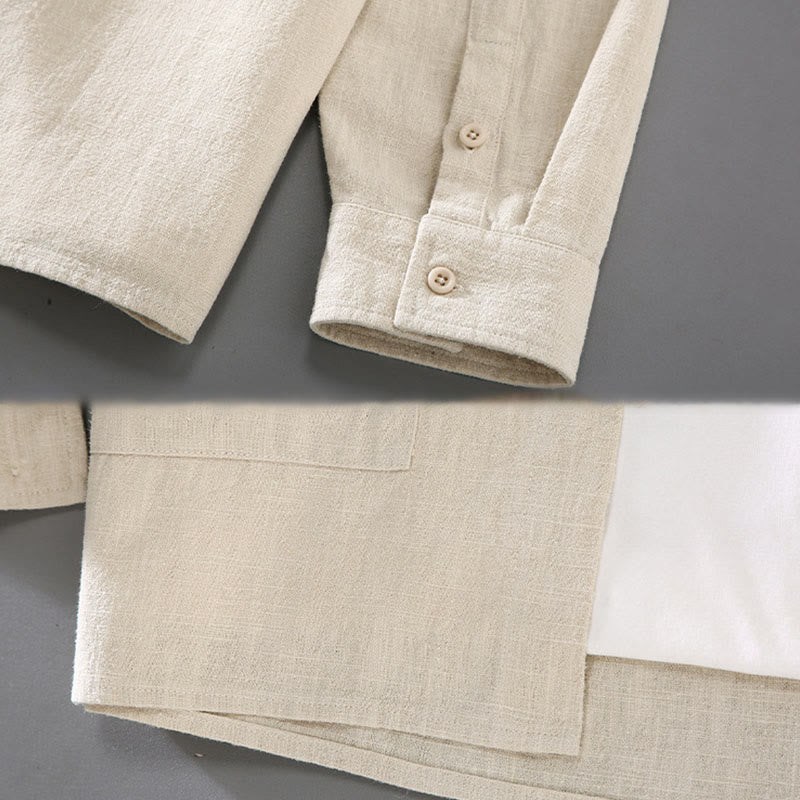Ramie Cotton Tailored Long-Sleeve Grounding Shirt