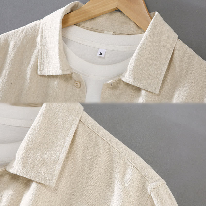 Ramie Cotton Tailored Long-Sleeve Grounding Shirt