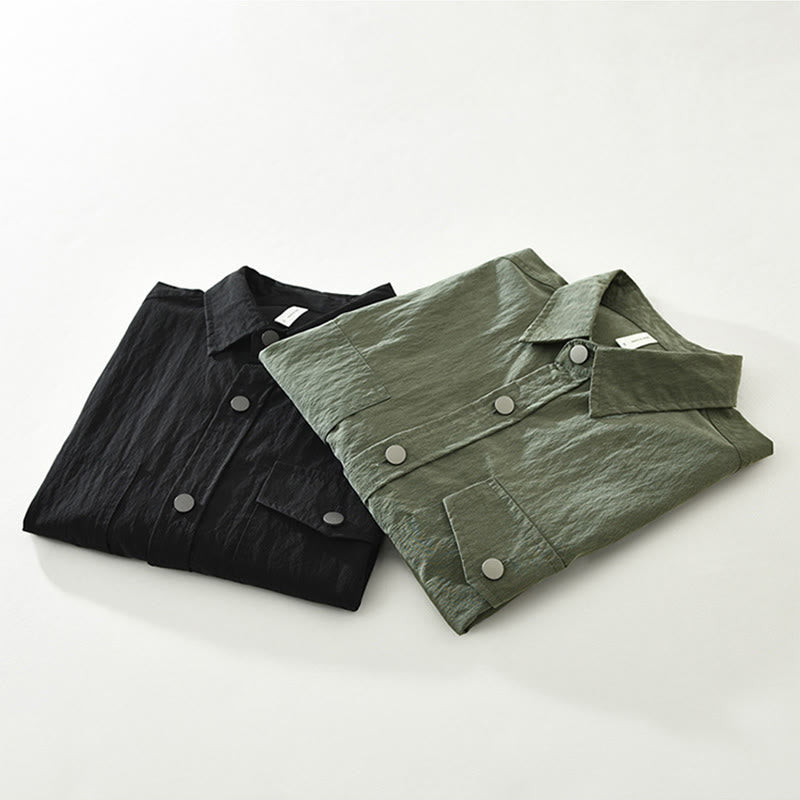 Breathable Lightweight Slim-Fit Daily Grounding Men's Shirt