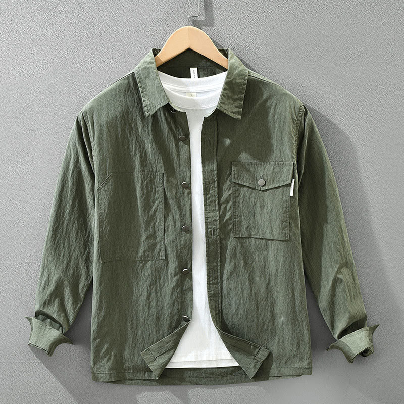 Breathable Lightweight Slim-Fit Daily Grounding Men's Shirt