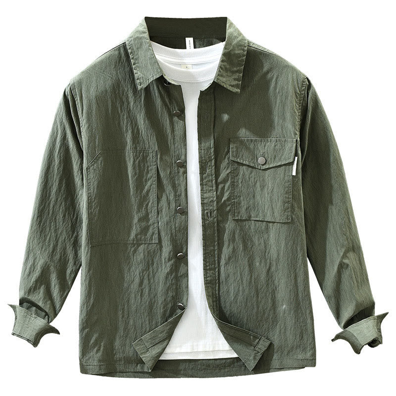 Breathable Lightweight Slim-Fit Daily Grounding Men's Shirt