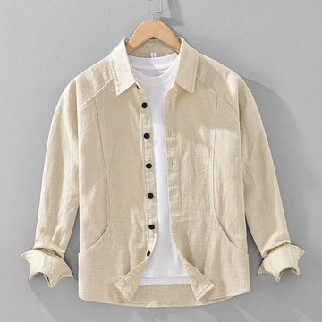 Tactile Ramie Cotton Structured Long-Sleeve Meditation Shirt
