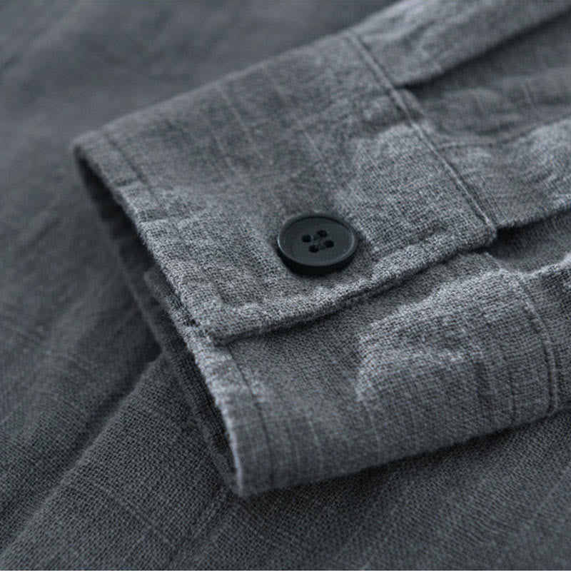 Tactile Ramie Cotton Structured Long-Sleeve Meditation Shirt