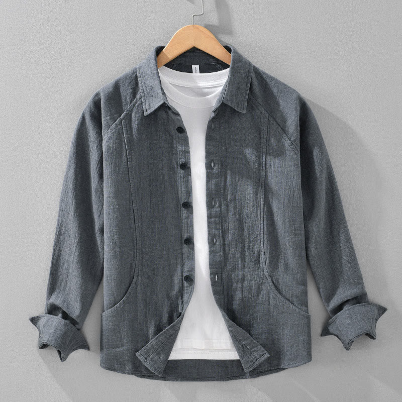 Tactile Ramie Cotton Structured Long-Sleeve Meditation Shirt