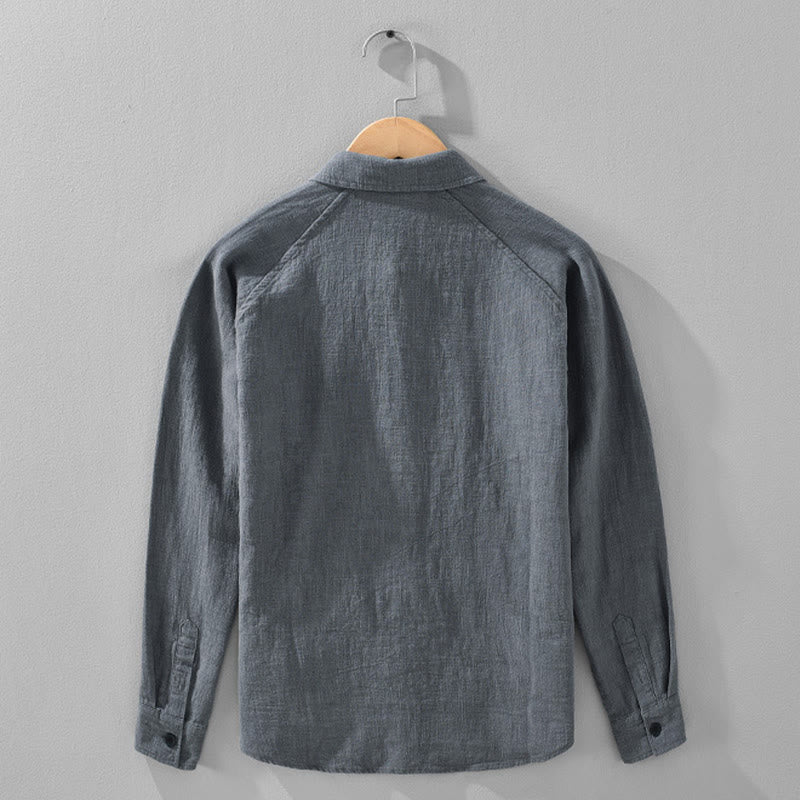 Tactile Ramie Cotton Structured Long-Sleeve Meditation Shirt