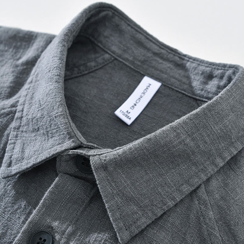 Tactile Ramie Cotton Structured Long-Sleeve Meditation Shirt