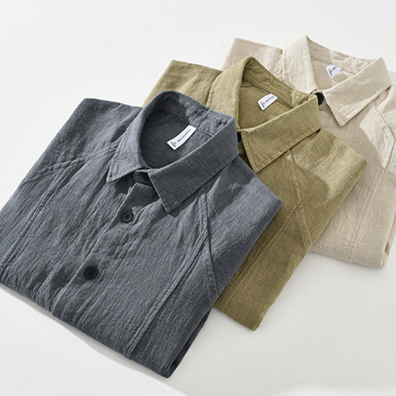 Tactile Ramie Cotton Structured Long-Sleeve Meditation Shirt